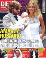Amaia y Rosauro celebran tres veces el bautizo de Olivia en Diez Minutos