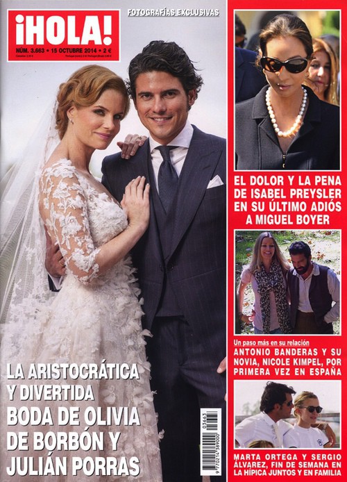 ¡Hola! lleva a su portada la boda de Olivia de Borbón y Julián Porras