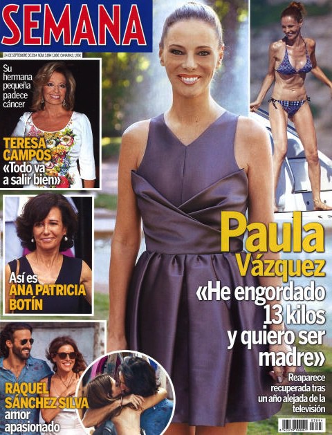 Paula Vázquez engorda 13 kilos y anuncia su deseo de ser madre en Semana