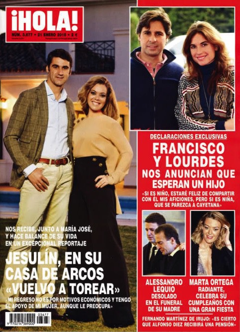Fran Rivera y Lourdes Montes anuncian en ¡Hola! que van a ser padres