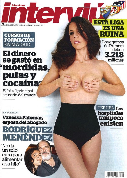 Interviú desnuda a Vanessa Palomar, esposa de Emilio Rodríguez Menéndez