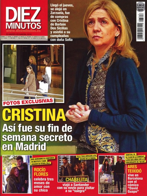 Diez Minutos muestra el fin de semana en Madrid de la Infanta Cristina