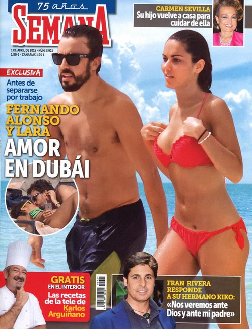 Fernando Alonso y Lara Álvarez viven su amor bajo en sol en Dubai en Semana