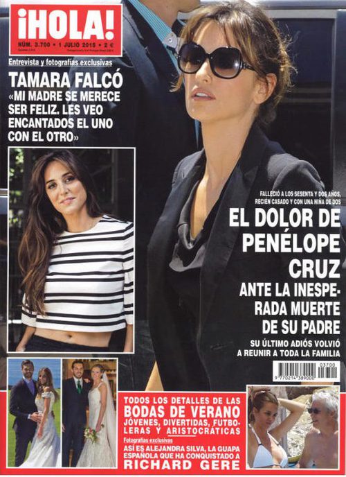 El dolor de Penélope Cruz por la muerte de su padre en ¡Hola!