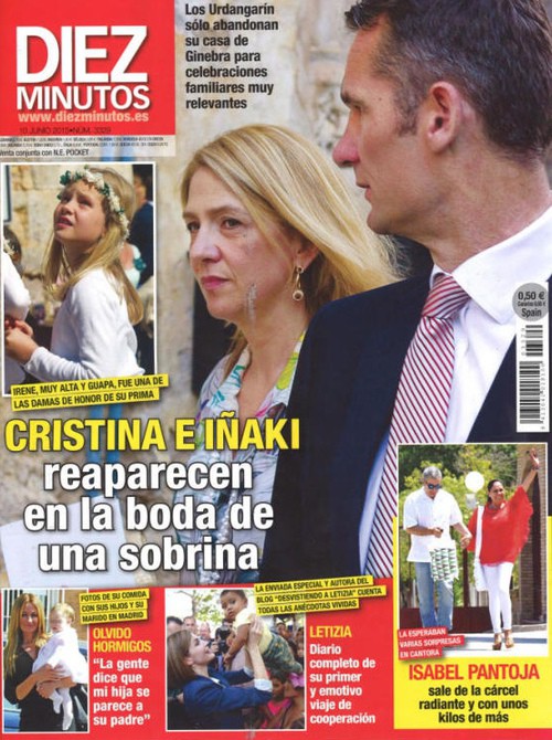La Infanta Cristina e Iñaki Urdangarín se van de boda con sus hijos en Diez Minutos