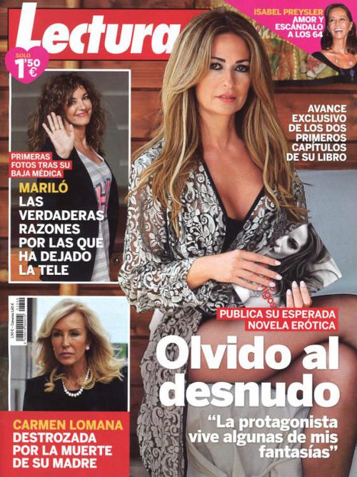 Olvido Hormigos, al desnudo en Lecturas para presentar su novela erótica
