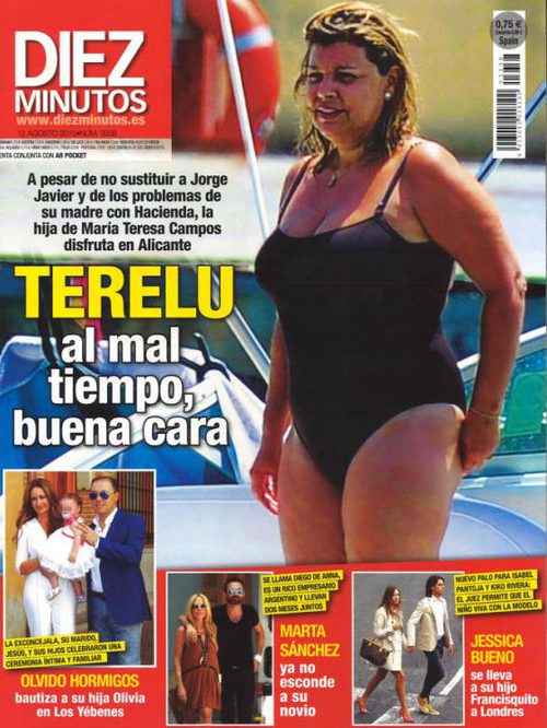 Terelu Campos luce cuerpo en bañador en Diez Minutos