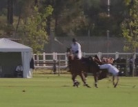 El Príncipe Harry se cae del caballo en un partido de polo